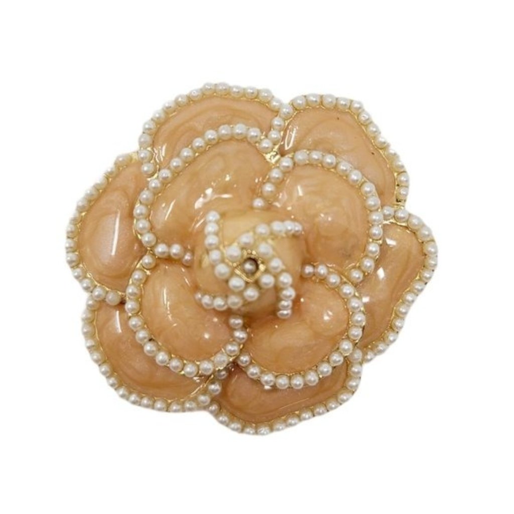 Blush Pink Enamel Pearl Rose Flower Brooch Pin 26$